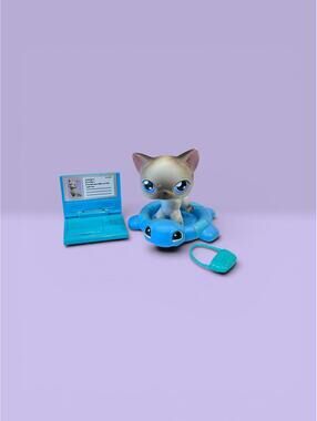 Littlest Pet Shop LPS #5 Shorthair Siamese Cat With Accessories